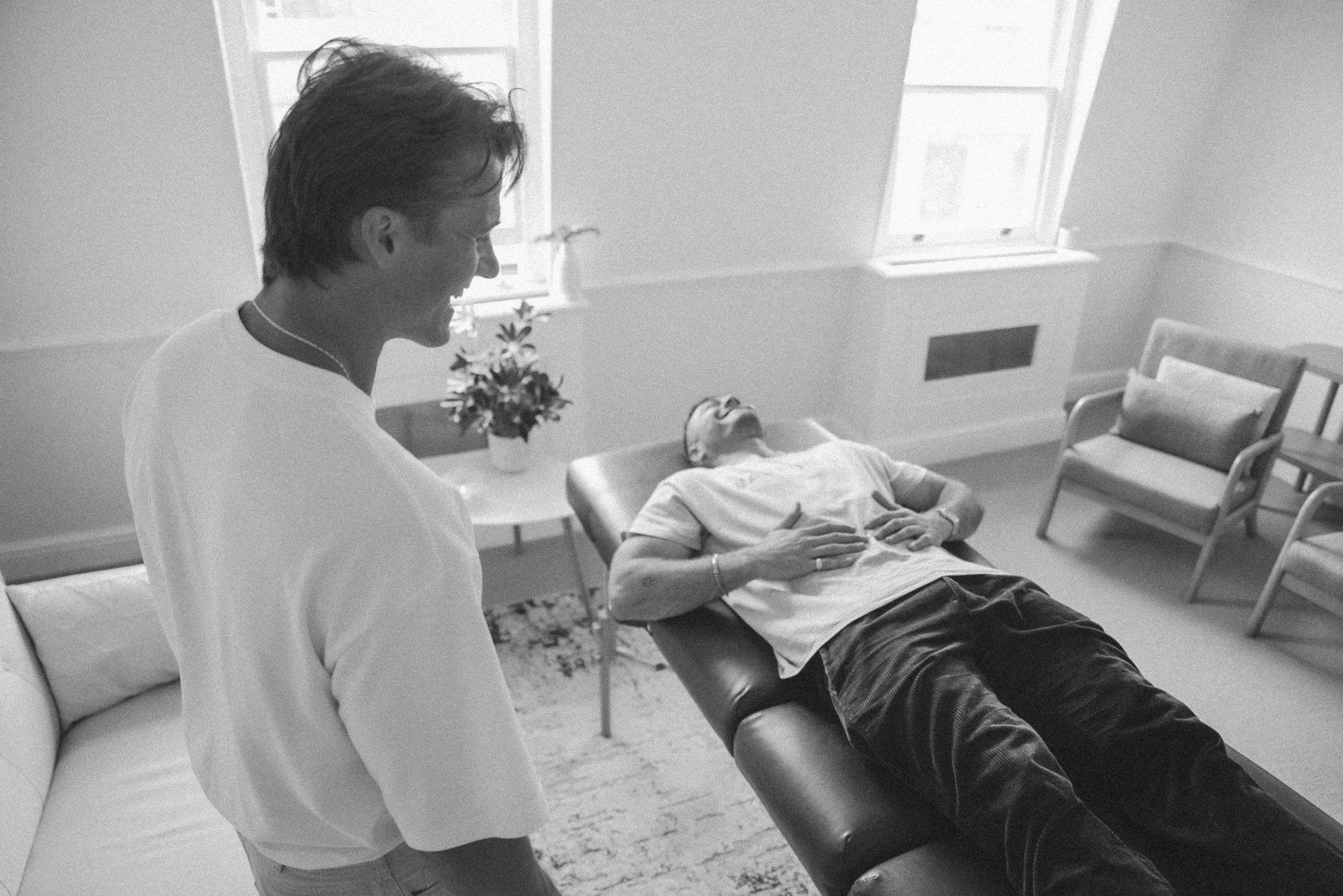 Will Twigden working with a client, Harley Street